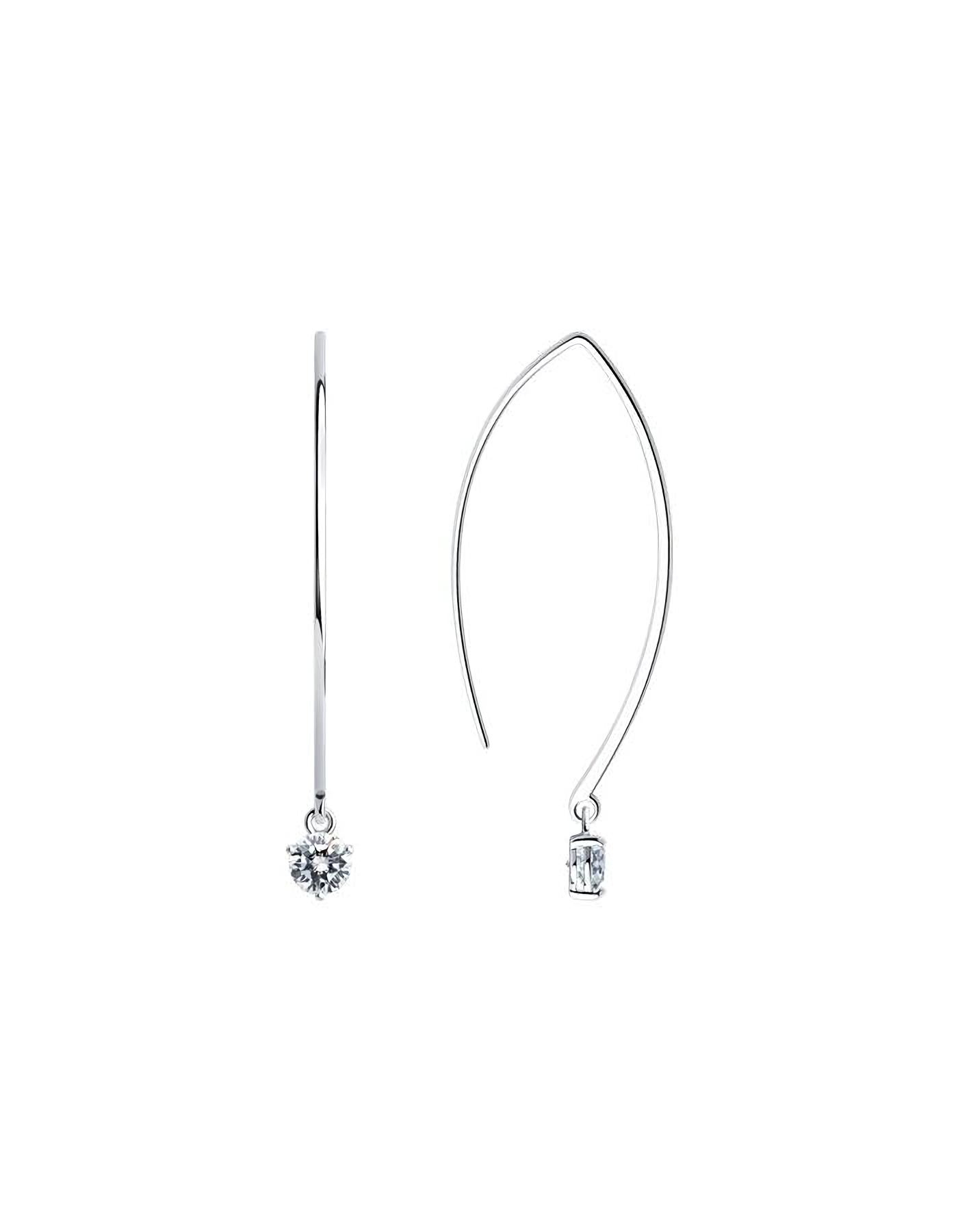 

Серьги продевки из серебра TEO MAORI 894026011, фианит, 894026011