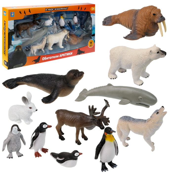 

Игровой набор 1toy В мире животных Полярные животные 11шт, Т23475