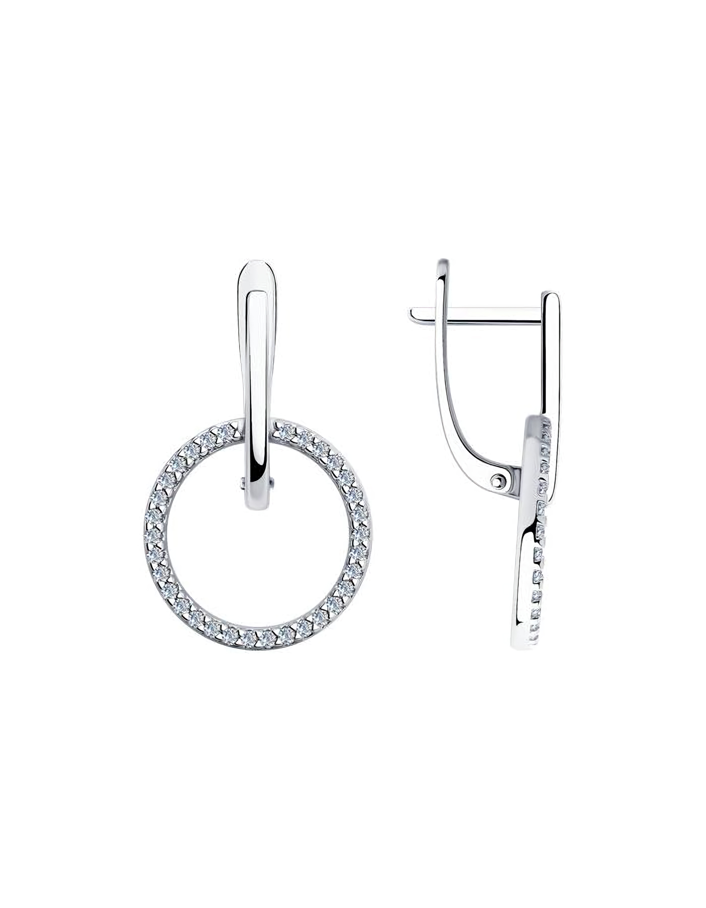

Серьги подвески из серебра TEO MAORI 894025875, фианит, 894025875