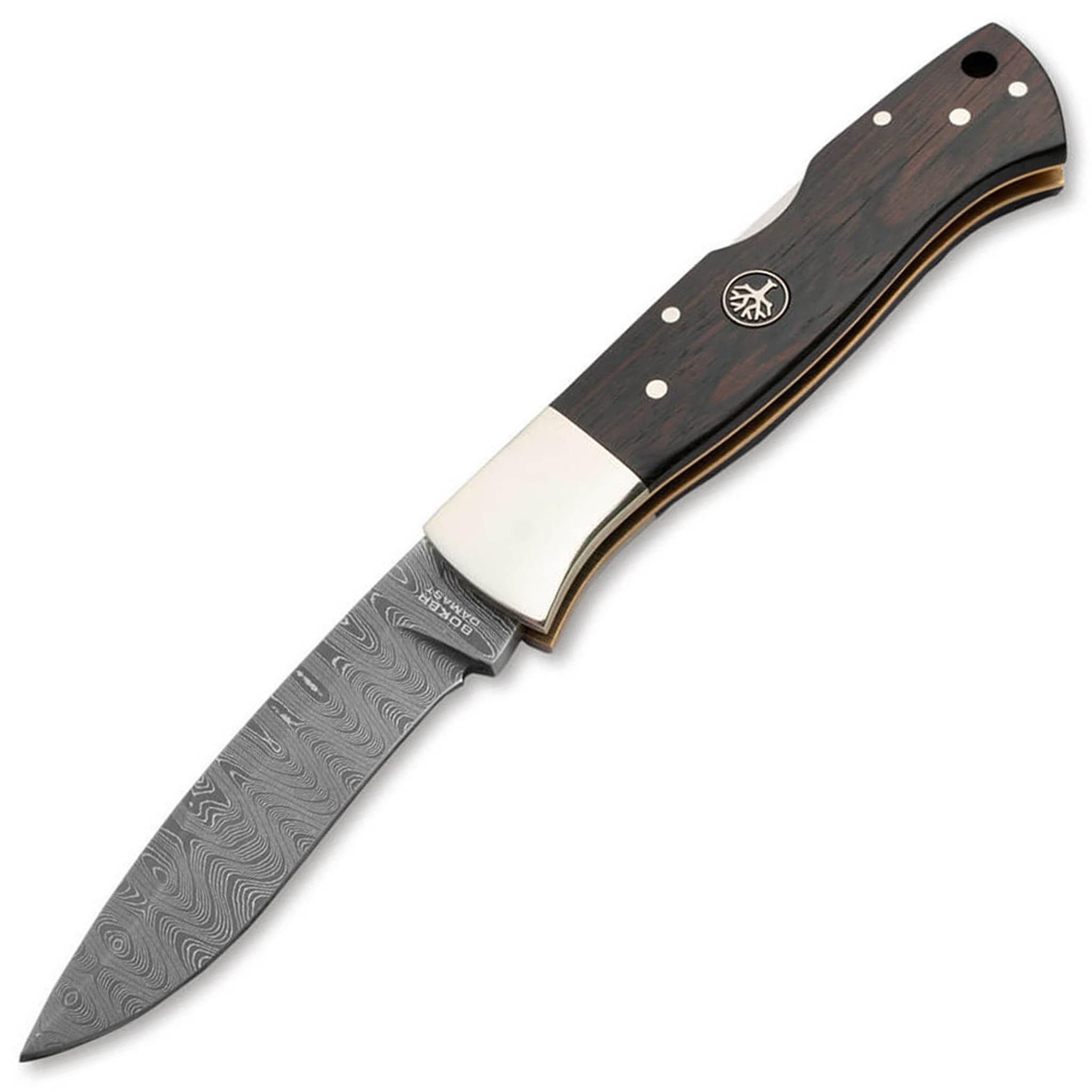 

Складной нож Boker Mamba Grenadill, рукоять гренадил, клинок дамаск