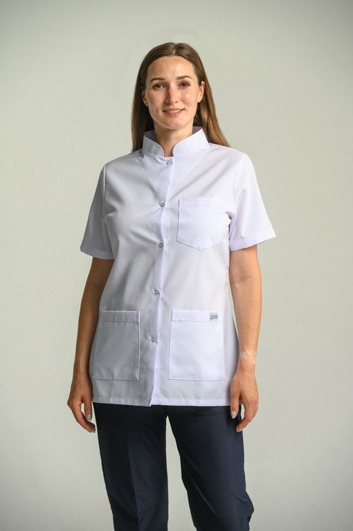 Рубашка медицинская женская Cizgimedikal Uniforma A470 белая 2XL