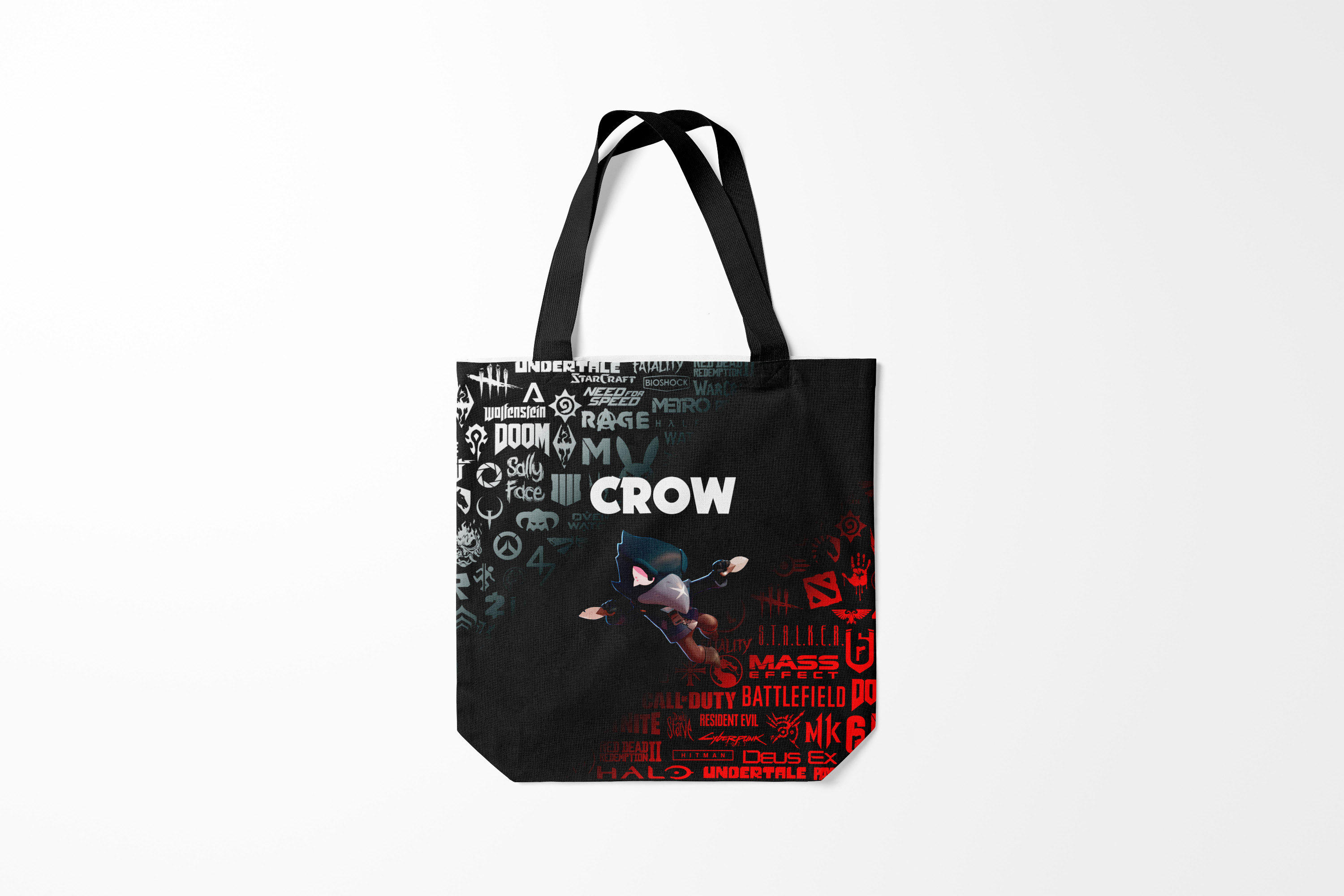 

Сумка шoппер унисекс Burnettie Brawl Stars CROW, черный; красный, Brawl Stars CROW
