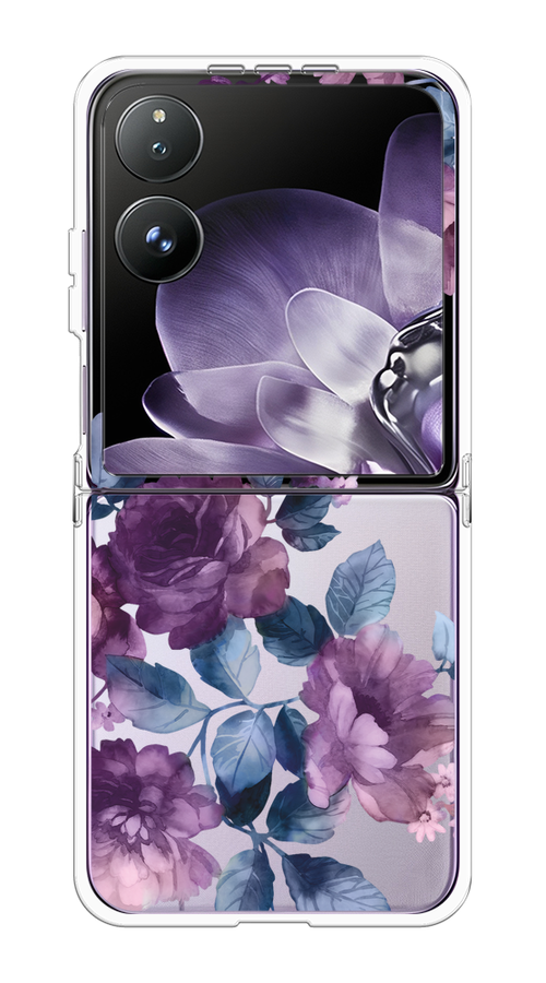 

Чехол на Xiaomi Mix Flip "Purple Blossoms", Синий;фиолетовый, 323150-1