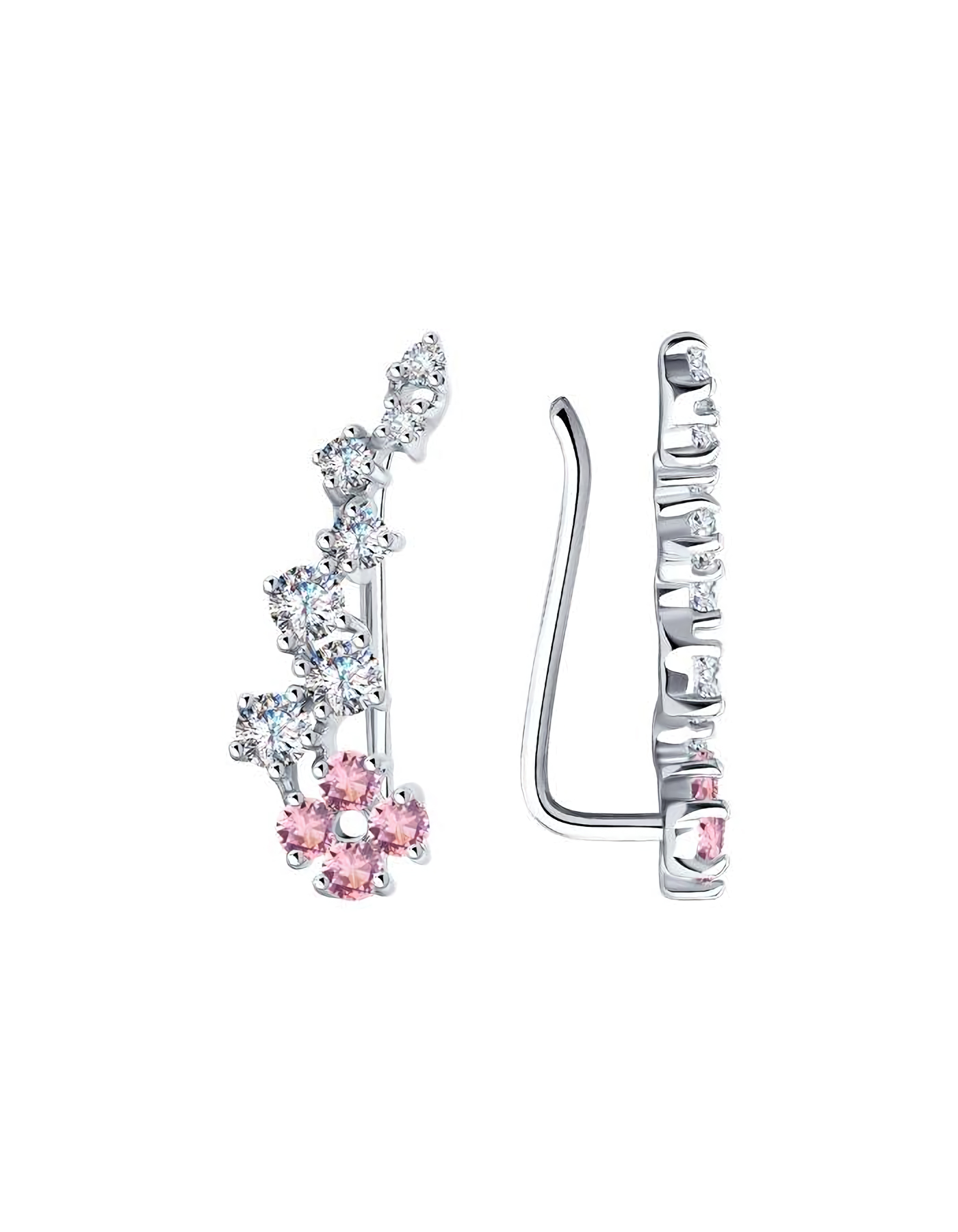 

Серьги клаймберы из серебра TEO MAORI 894025016, фианит, 894025016