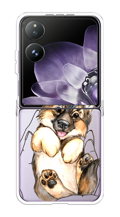

Чехол на Xiaomi Mix Flip "Овчарка в ладошках", Серый;бежевый;белый, 323150-1