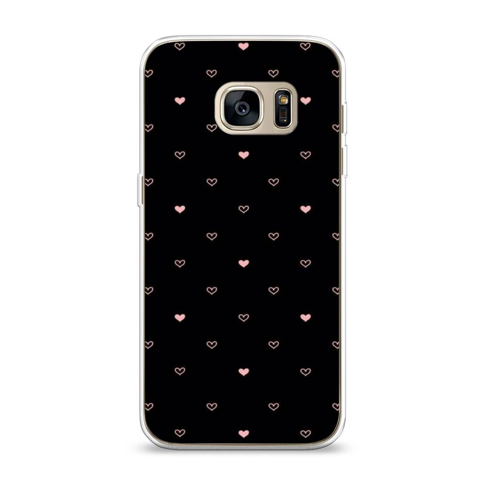 

Чехол Awog на Samsung Galaxy S7 "Черный фон и сердечки", Розовый;серый;черный, 24550-3
