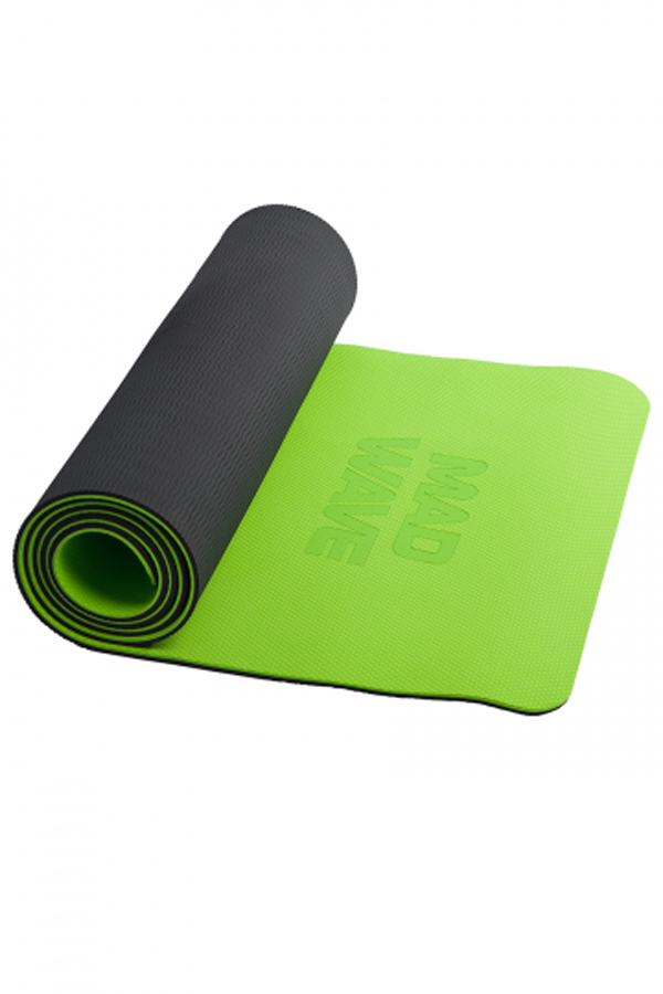 фото Коврик для фитнеса mad wave yoga mat зеленый 183 см, 6 мм