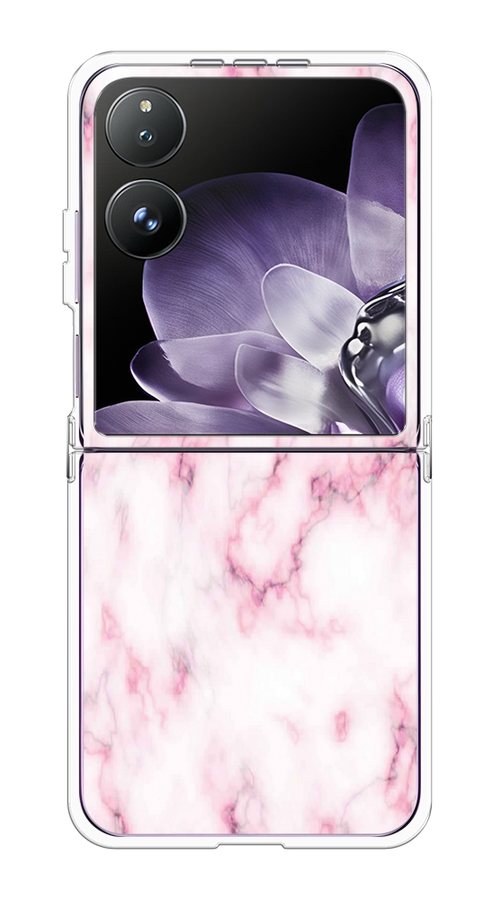 

Чехол на Xiaomi Mix Flip "Мрамор с розовым", Белый;розовый, 323150-1
