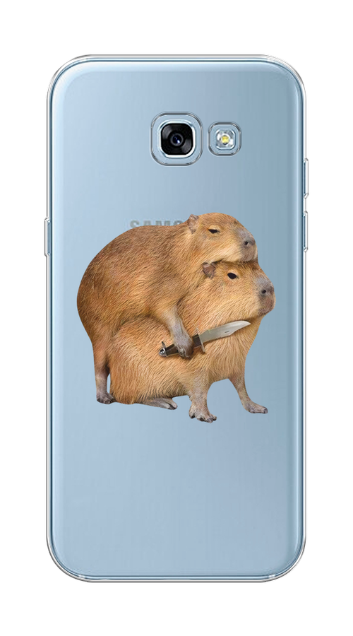 

Чехол на Samsung Galaxy A5 2017 "Капибара с ножом", Бежевый, 20650-1