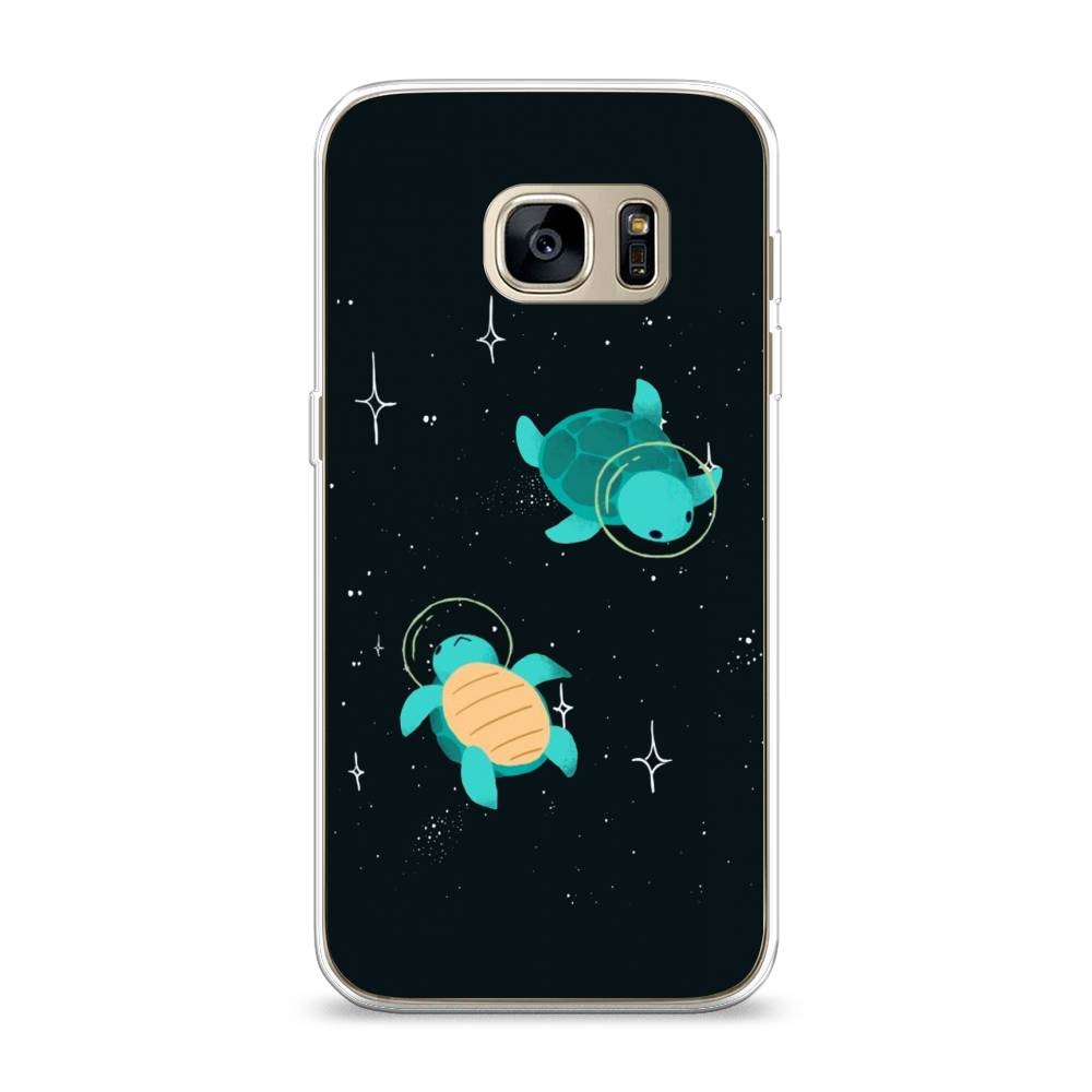 

Чехол Awog на Samsung Galaxy S7 "Черепашки космонавты", Черный;синий, 24550-4