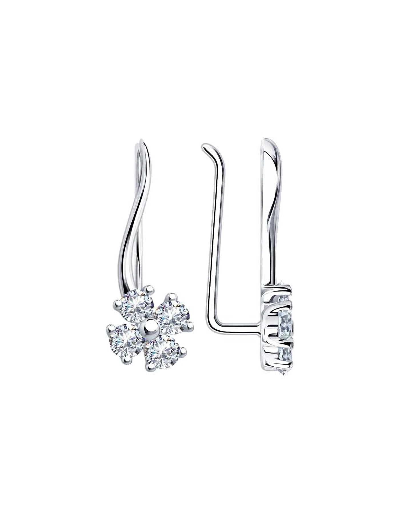 

Серьги клаймберы из серебра TEO MAORI 894024798, фианит, 894024798
