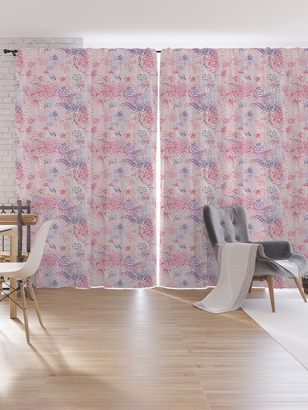 

Шторы под лён JoyArty "Иллюстрация роз", серия Oxford DeLux, 340х265 см, Иллюстрация роз