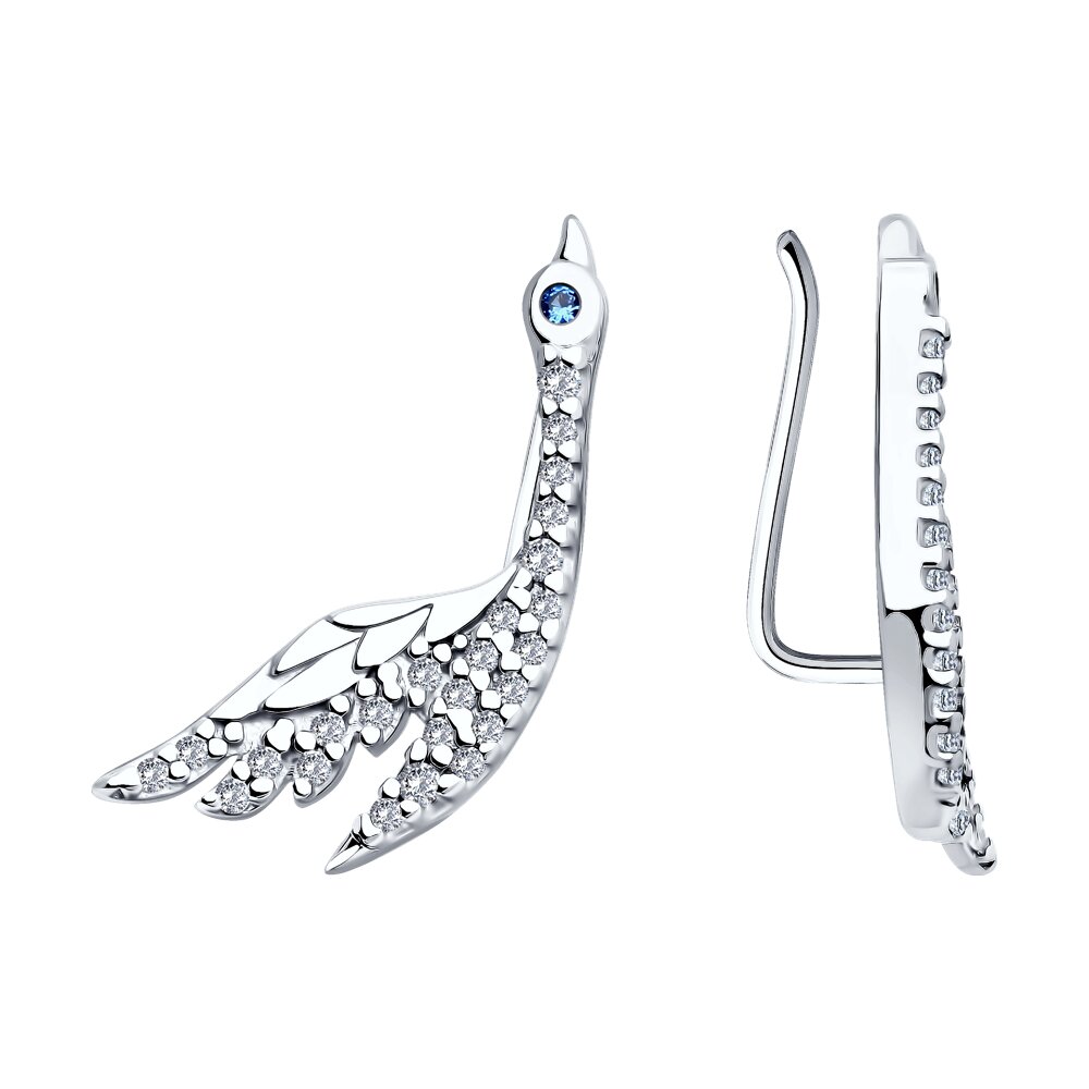 

Серьги клаймберы из серебра SOKOLOV 94026450, фианит, 94026450