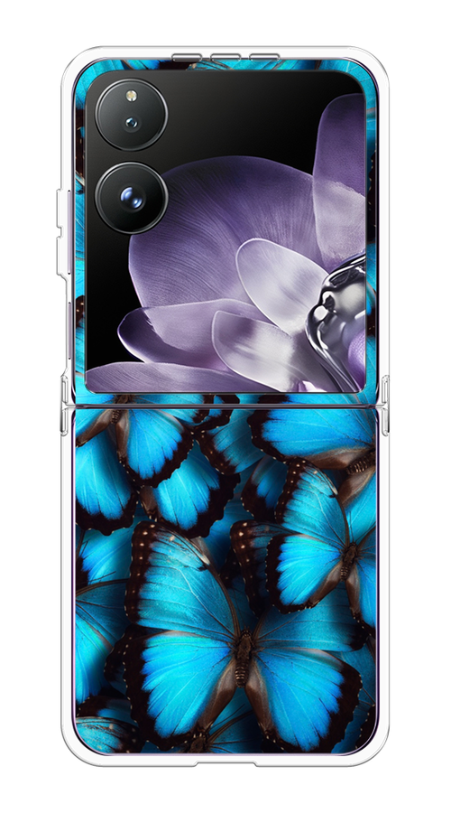 

Чехол на Xiaomi Mix Flip "Тропическая бабочка 2", Голубой;черный, 323150-1