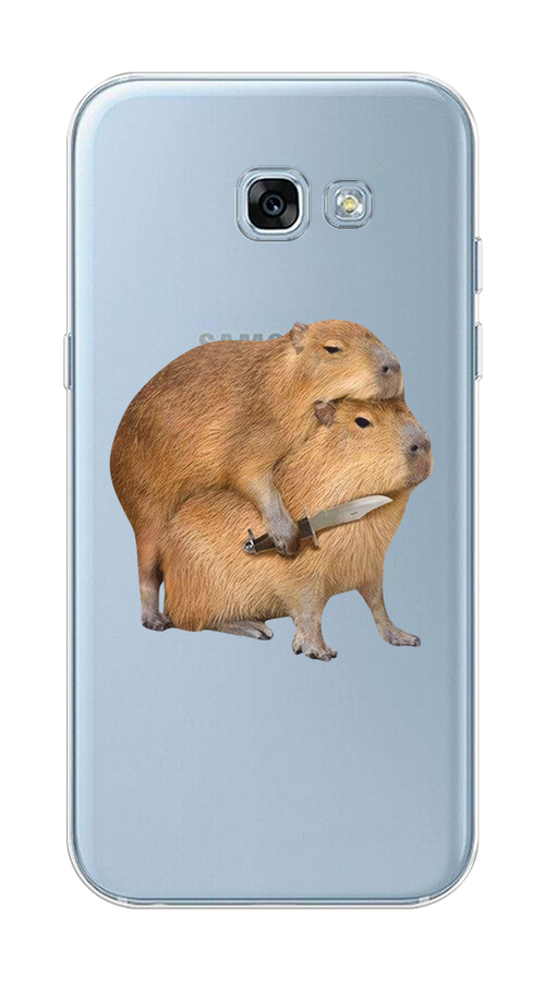 

Чехол на Samsung Galaxy A3 2017 "Капибара с ножом", Бежевый, 20350-1