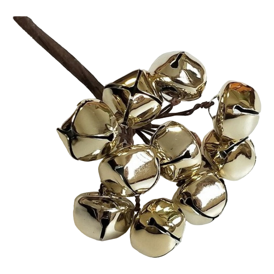 фото Искусственный букет колокольчиков азалия декор на вставках золотистые 1,5x9 см 10 шт