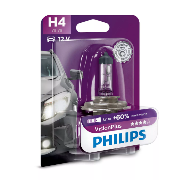 

Лампа H1 Visionplus 12V 55W P14.5s (Blister 1Шт.) Philips 12258VPB1