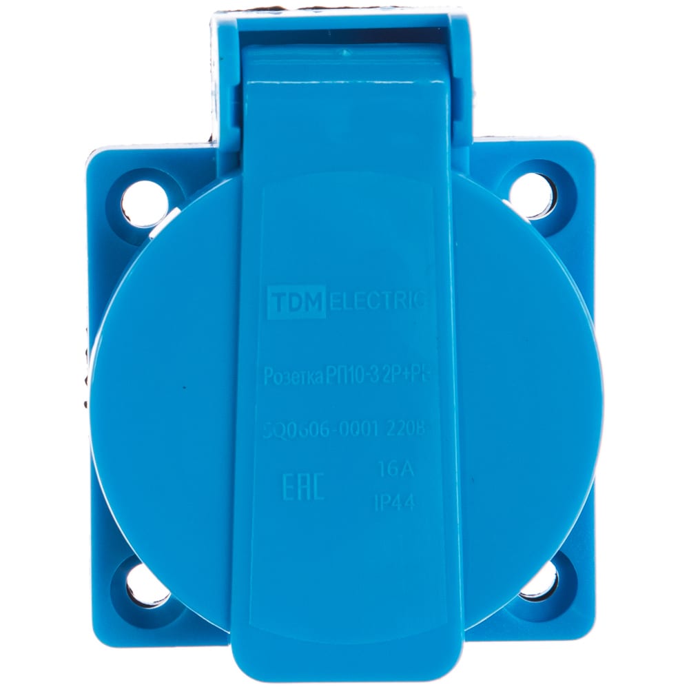

TDM Розетка панельная РП10-3 скрытая с крышкой IP44 16А 2Р+РЕ 220В SQ0606-0001