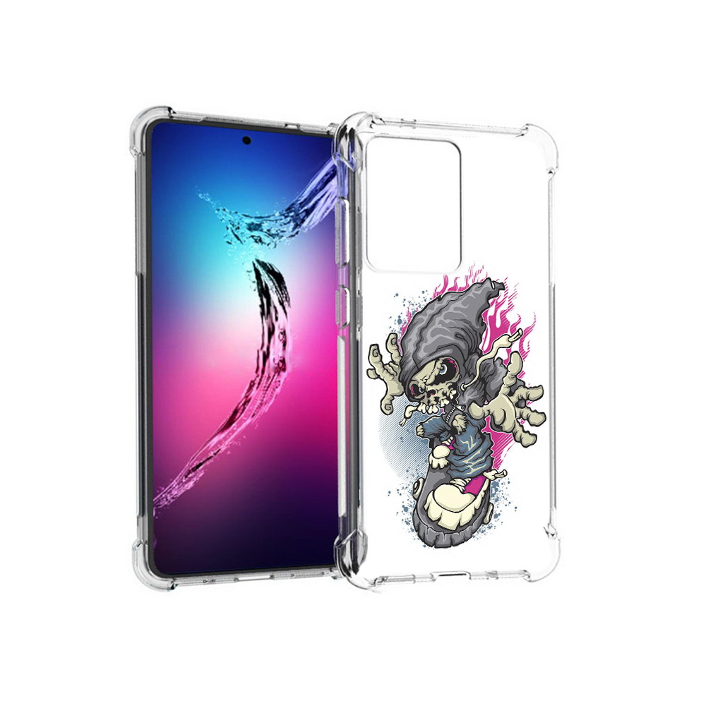 фото Чехол mypads tocco для samsung galaxy s20+ нарисованный скелет на скейт борде