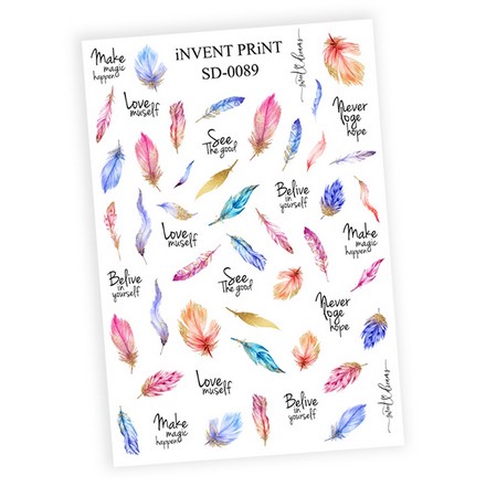 

Слайдер-дизайн iNVENT PRiNT «Перья. Надписи» №SD-89, Разноцветный, №SD-89