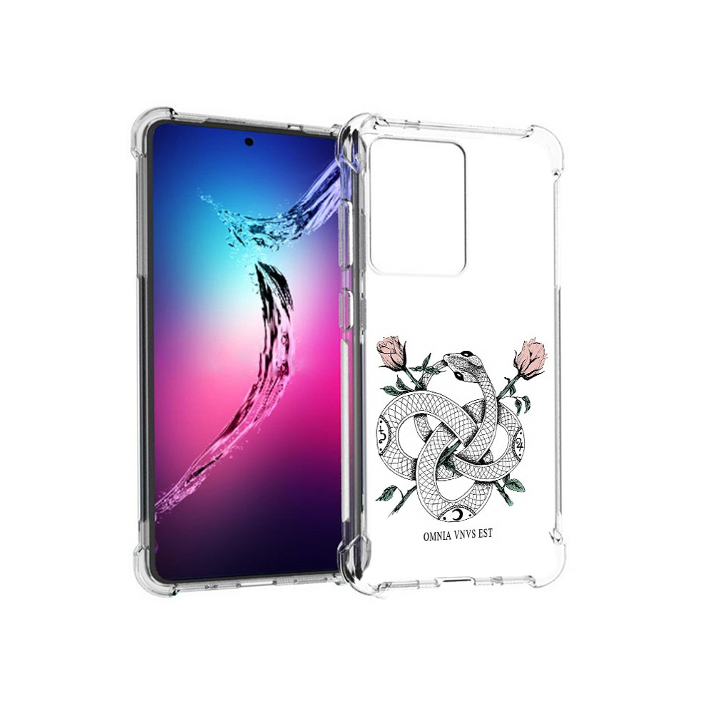 

Чехол MyPads Tocco для Samsung Galaxy S20+ нарисованная змея абстракция (PT141343.495.502), Прозрачный, Tocco