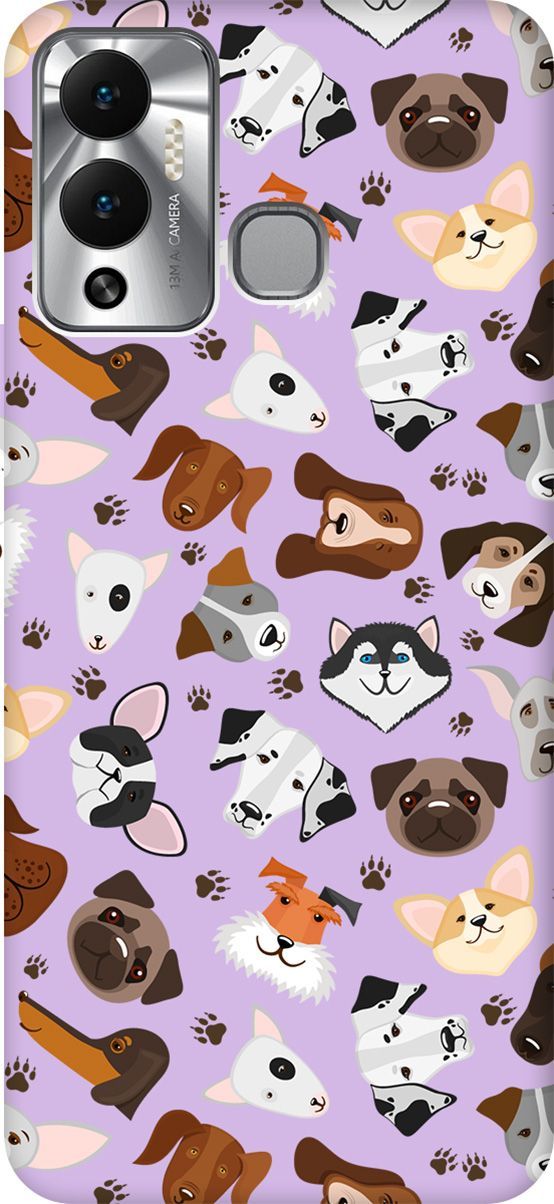 

Чехол на Infinix Hot 12 Play NFC "Dogs Pattern" сиреневый, Фиолетовый;коричневый, 14689