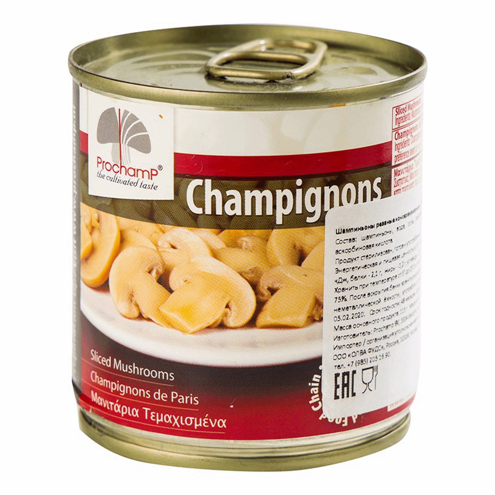 

Шампиньоны ProChamp резанные 390 г