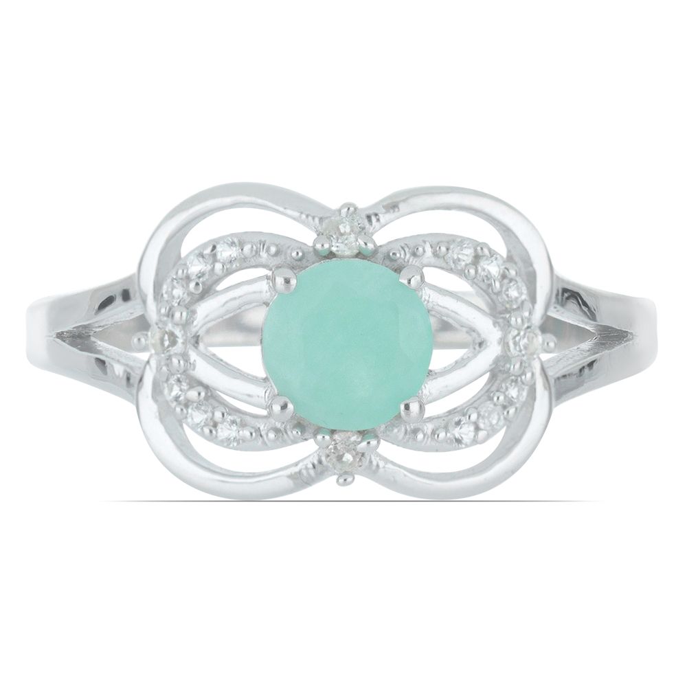 Кольцо из серебра р.19 Ювелирия T48730, изумруд/топаз