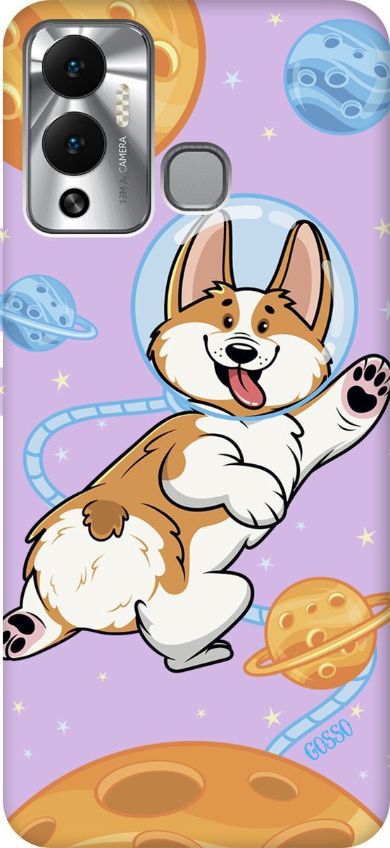 

Чехол на Infinix Hot 12 Play NFC "CosmoCorgi" сиреневый, Фиолетовый;коричневый, 14688