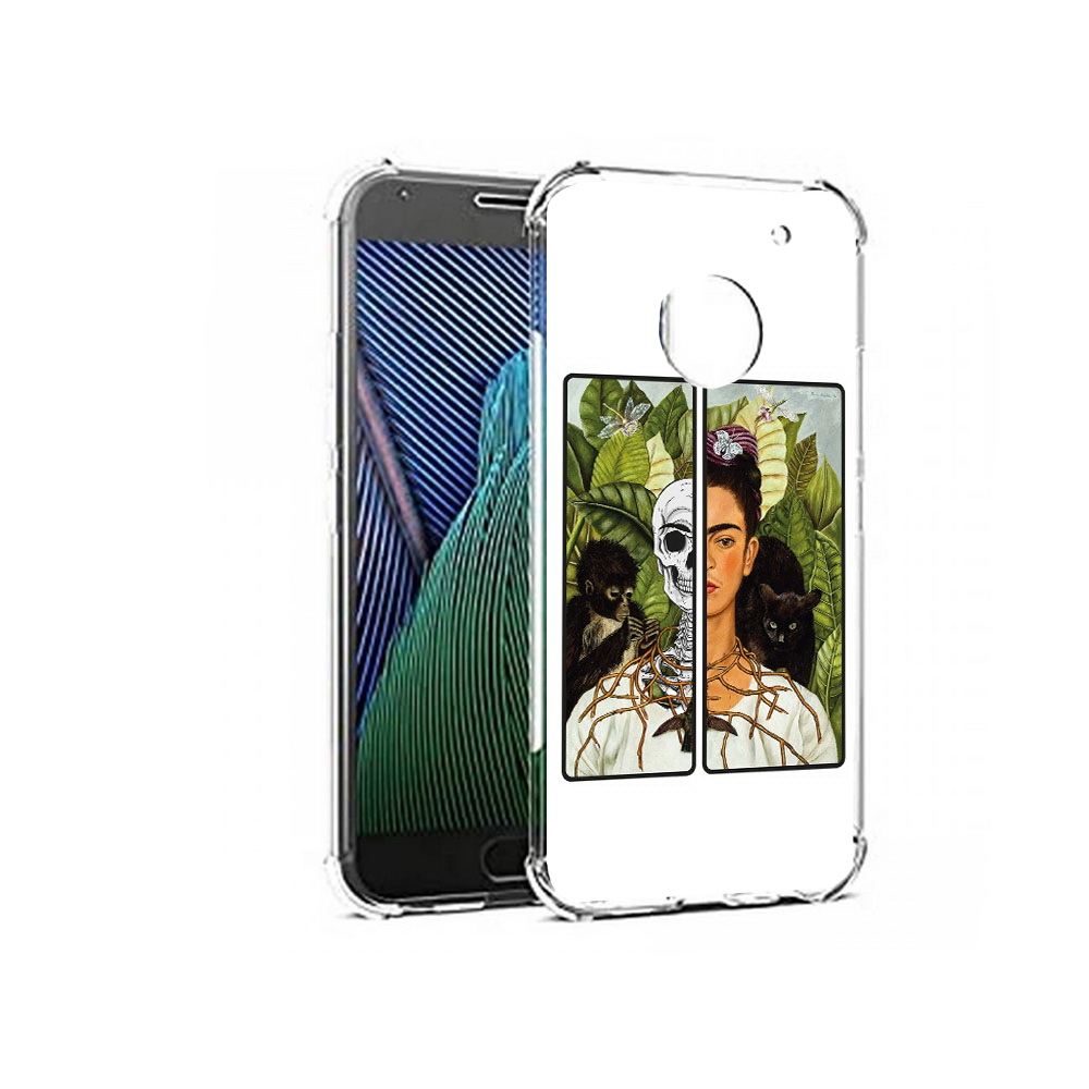 

Чехол MyPads Tocco для Motorola Moto G5 сдвоенная картинка девушка скелет, Прозрачный, Tocco
