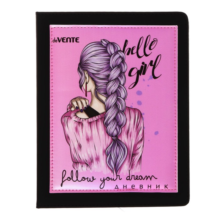 

deVENTE Дневник универсальный для 1-11 класса Hello Girl, твёрдая обложка, искусственная к, Розовый