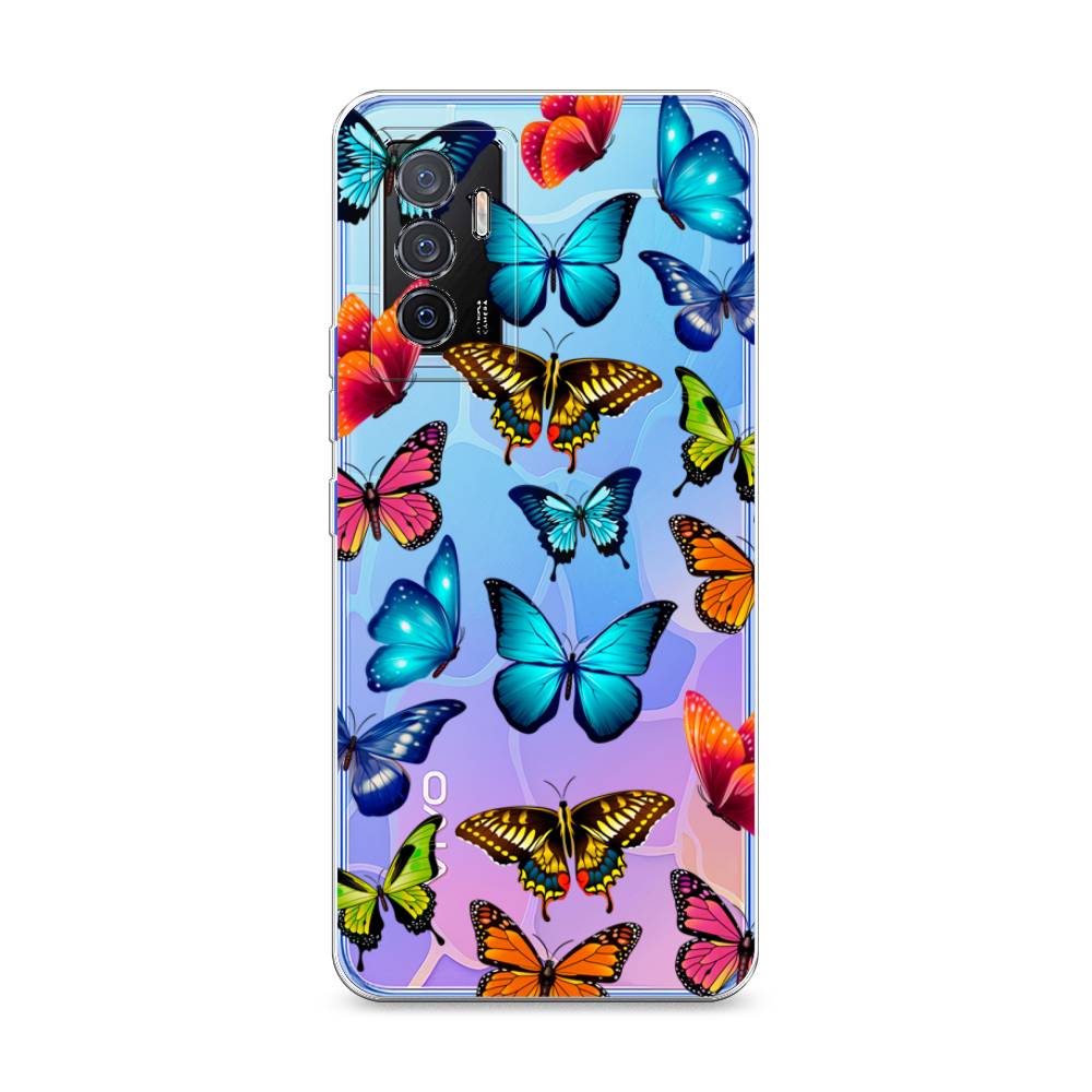 фото Силиконовый чехол "разные бабочки" на vivo y75 4g awog