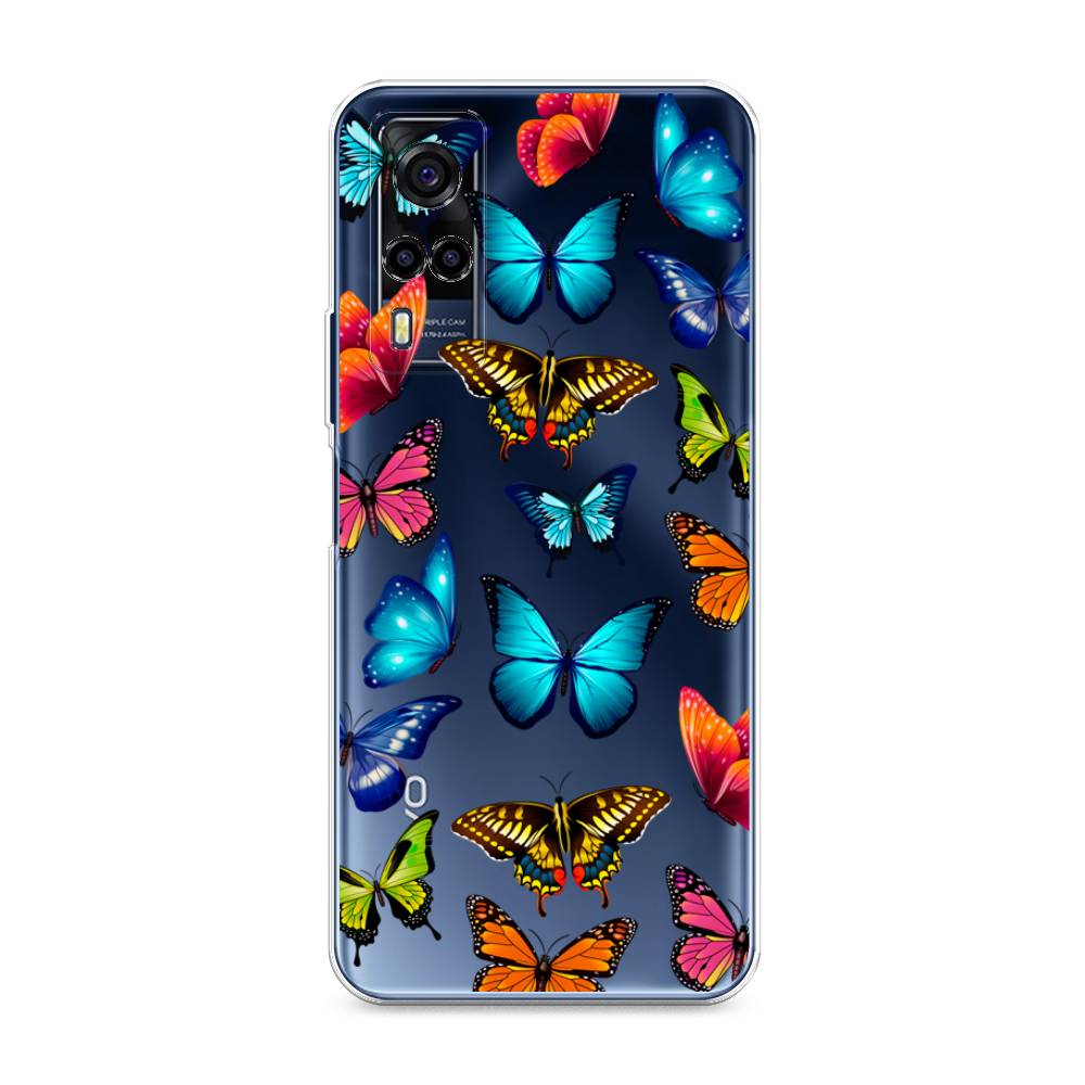 фото Силиконовый чехол "разные бабочки" на vivo y53s 4g awog
