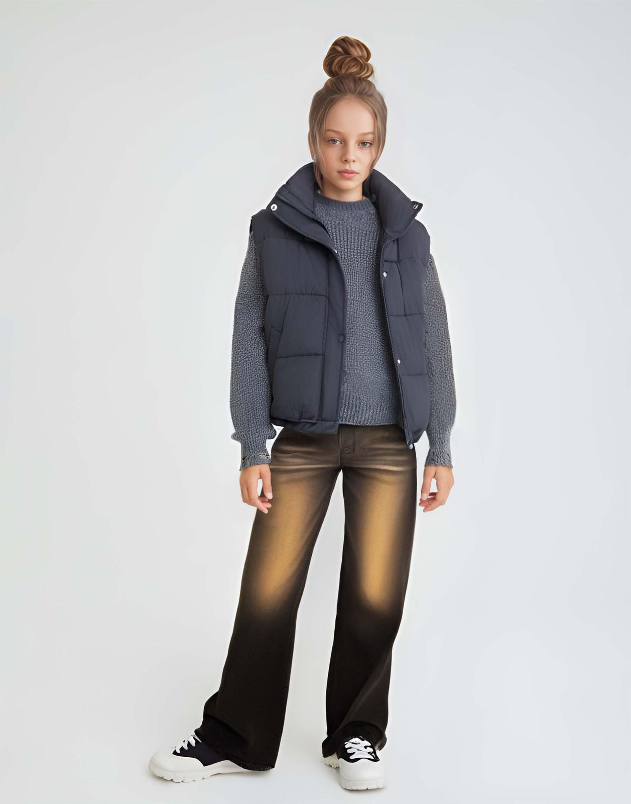 

Джинсы для девочки Gloria Jeans GJN033764 черный/коричневый 10-11л/146, GJN033764