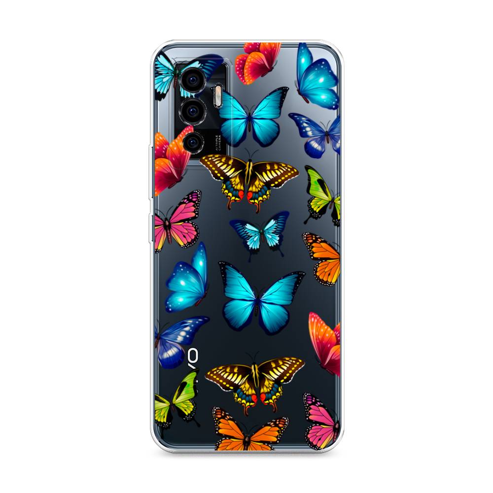 фото Силиконовый чехол "разные бабочки" на vivo v23e awog