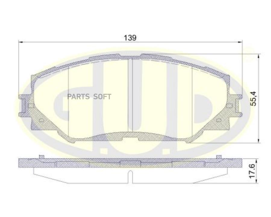 

Колодки пер toy rav4/auris/verso/trezia 06- 1шт GUD GBP123200