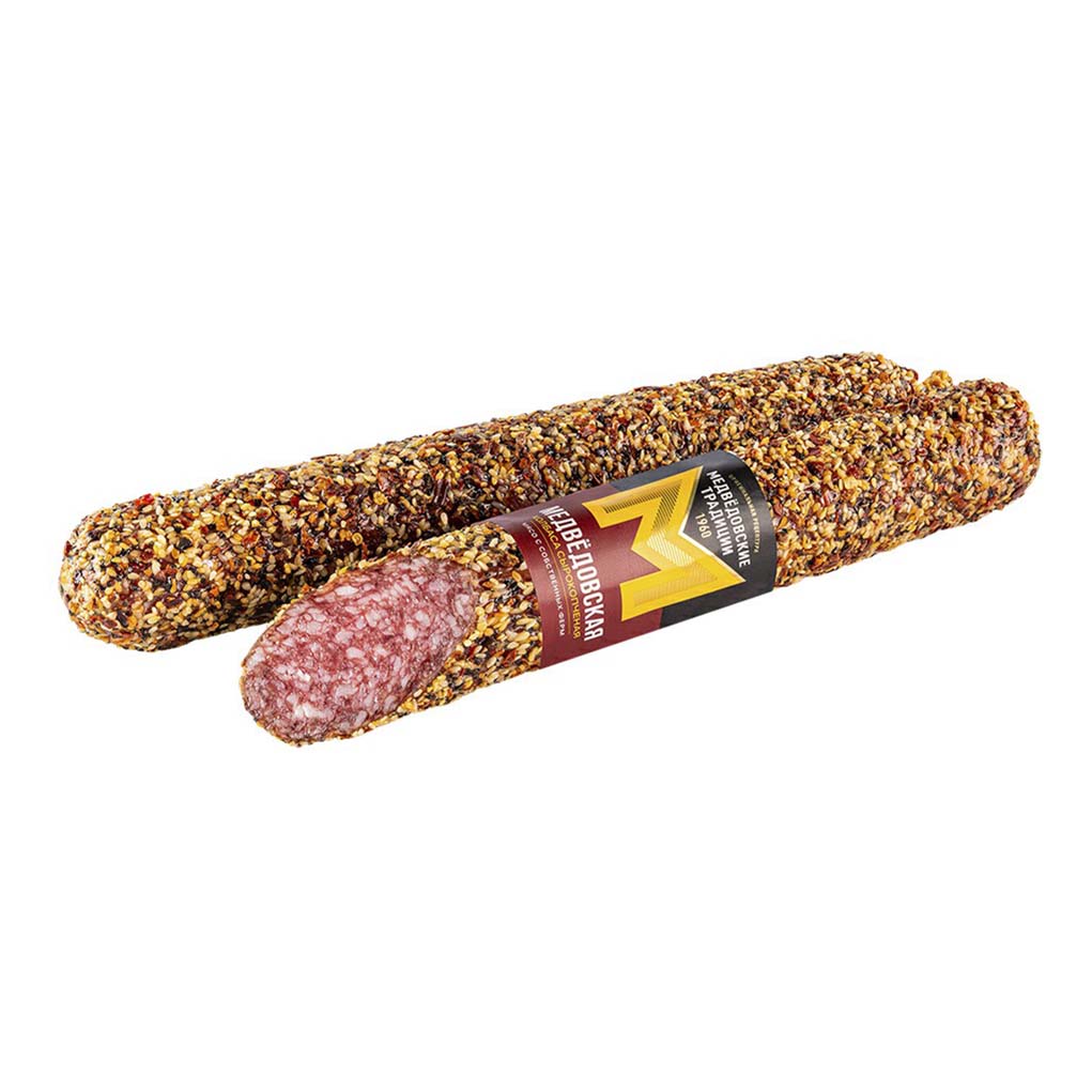 Колбаса сырокопченая Медведовские традиции Медведовская +-500 г