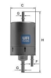 Ufi Filters Фильтр Топливный Бензиновый Audi A4 2.0Tfsi/3.2Fsi 04-08, A6 2.0-3.2Tfsi 04-08