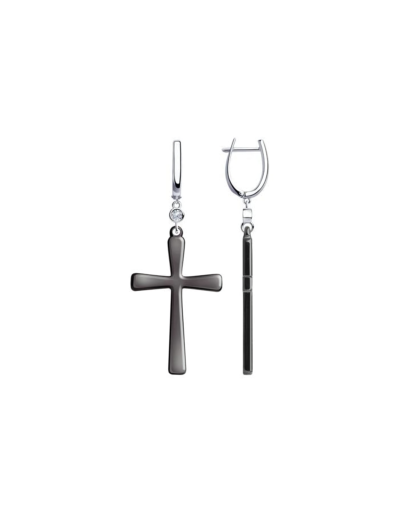 

Серьги подвески из серебра TEO MAORI 894023954, керамика/фианит, 894023954