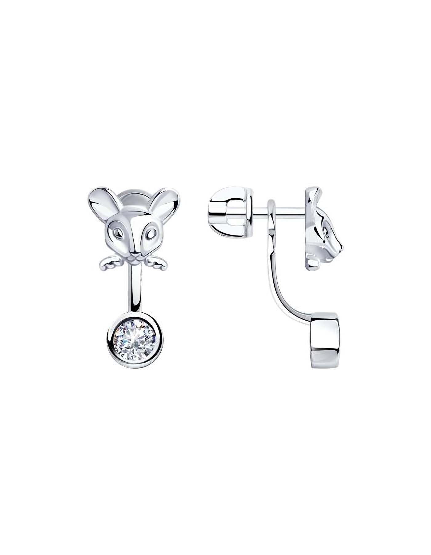 

Серьги пусеты из серебра TEO MAORI 894023903, фианит, 894023903