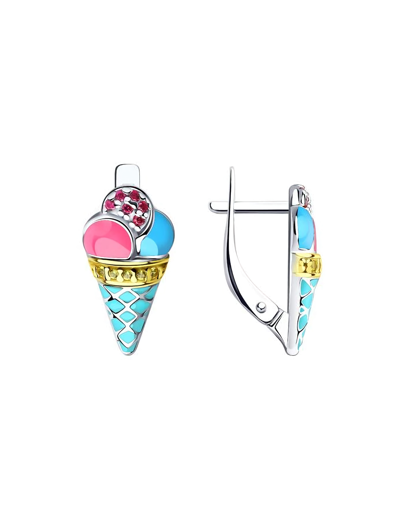 

Серьги из серебра TEO MAORI 894022777, фианит/эмаль, 894022777