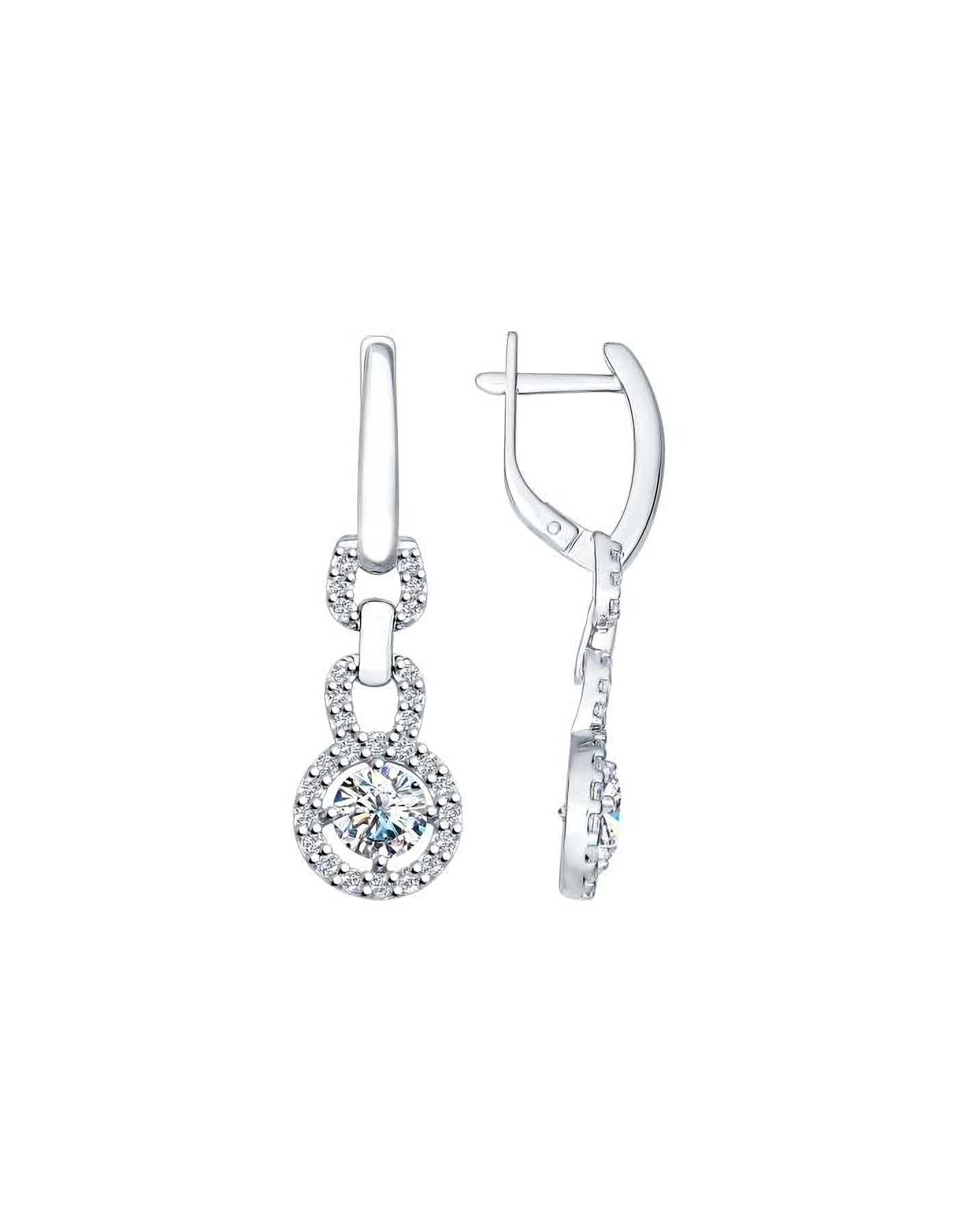 

Серьги подвески из серебра TEO MAORI 894022159, фианит, 894022159