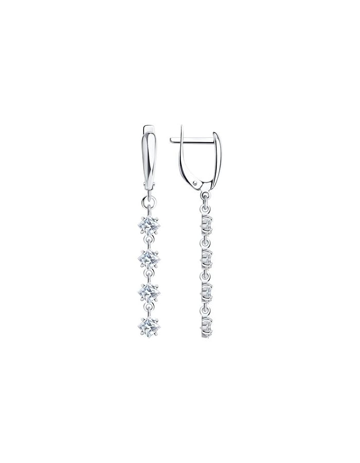 

Серьги подвески из серебра TEO MAORI 894022011, фианит, 894022011