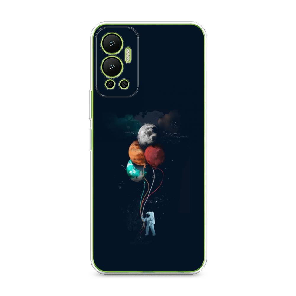 

Чехол для Infinix Hot 12 "Космонавт с шариками", Разноцветный, 3101350-4