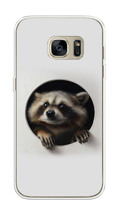 

Чехол Awog на Samsung Galaxy S7 "Любопытный енот", Коричневый;черный;белый, 24550-1