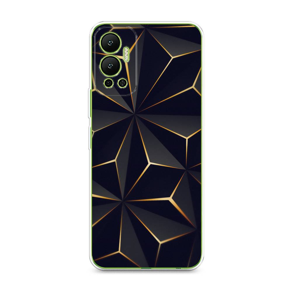 

Чехол для Infinix Hot 12 "Черные полигоны", Золотистый;черный, 3101350-3