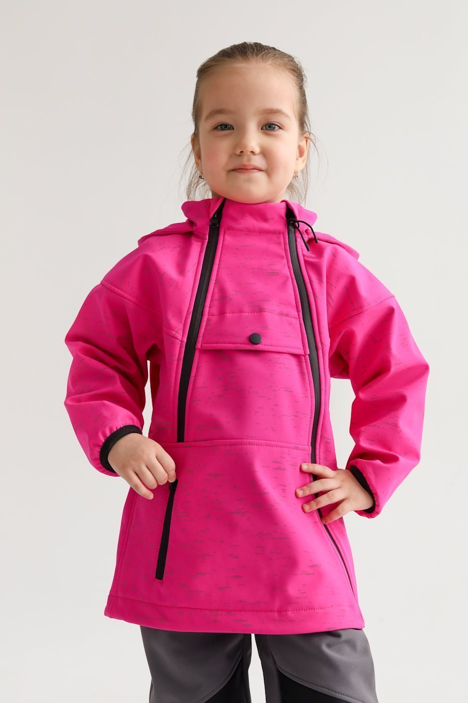 

Ветровка детская Minidino В-А-001, фуксия, 122, Розовый, В-А-001