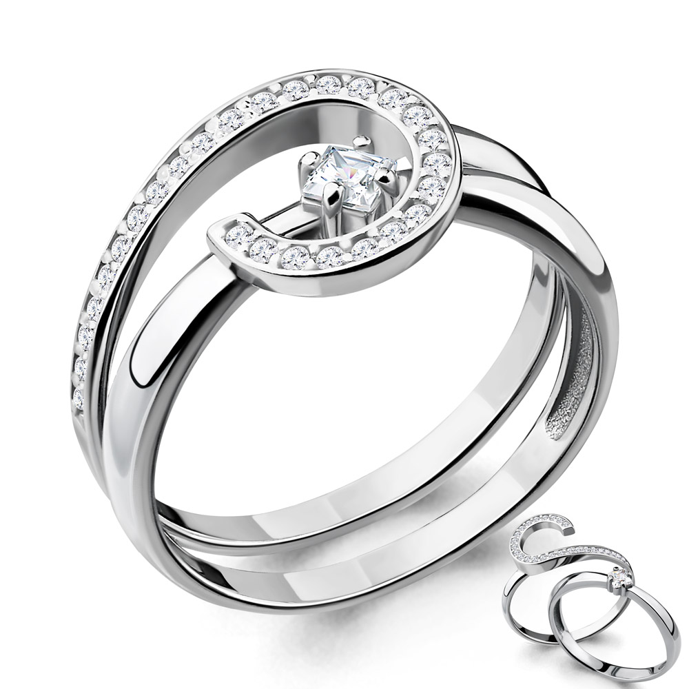 

Кольцо из серебра с фианитом Aquamarine Aquamarine 68232А_925_р р. 18, 68232А_925_р