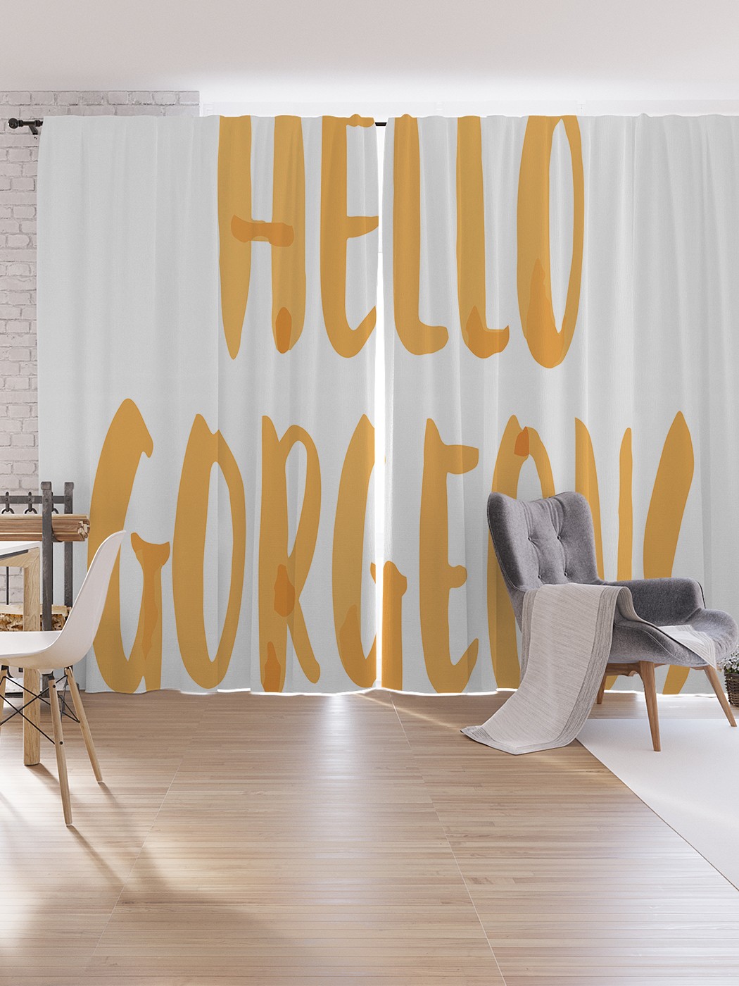 

Шторы под лён JoyArty "Приветствие красавице", серия Oxford DeLux, 340х265 см, Приветствие красавице