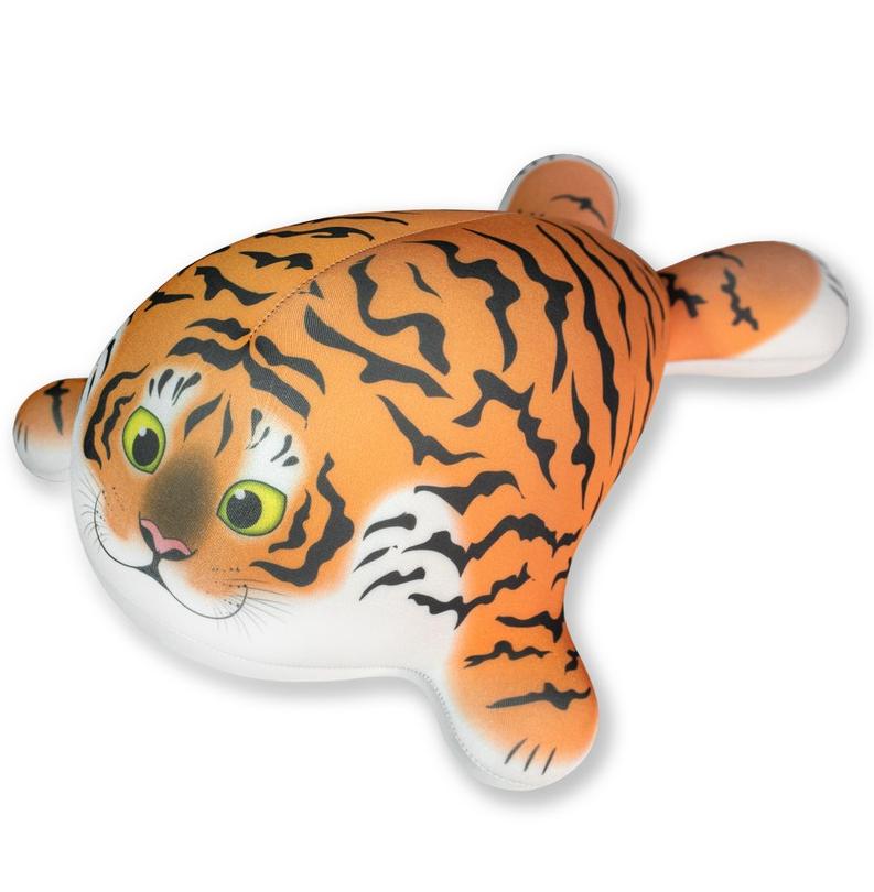 фото Мягкая игрушка-антистресс штучки, к которым тянутся ручки тигр тюлень, большой
